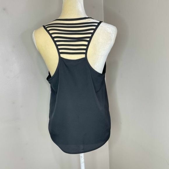 Women Cut Out Back Black Tank Top Sz Medium - Picture 7 of 12